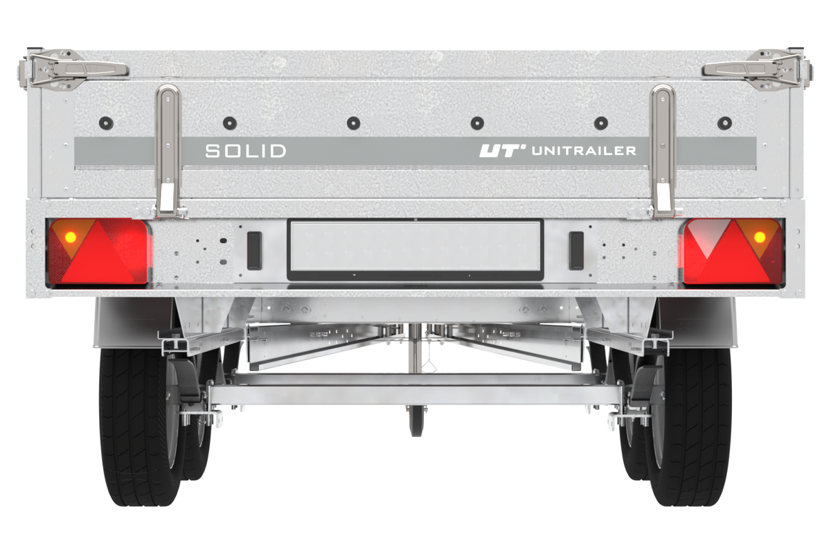 Zweiachsanhänger 254×151 mit Unitrailer Vollgummirädern 250/2 dmc 750 kg