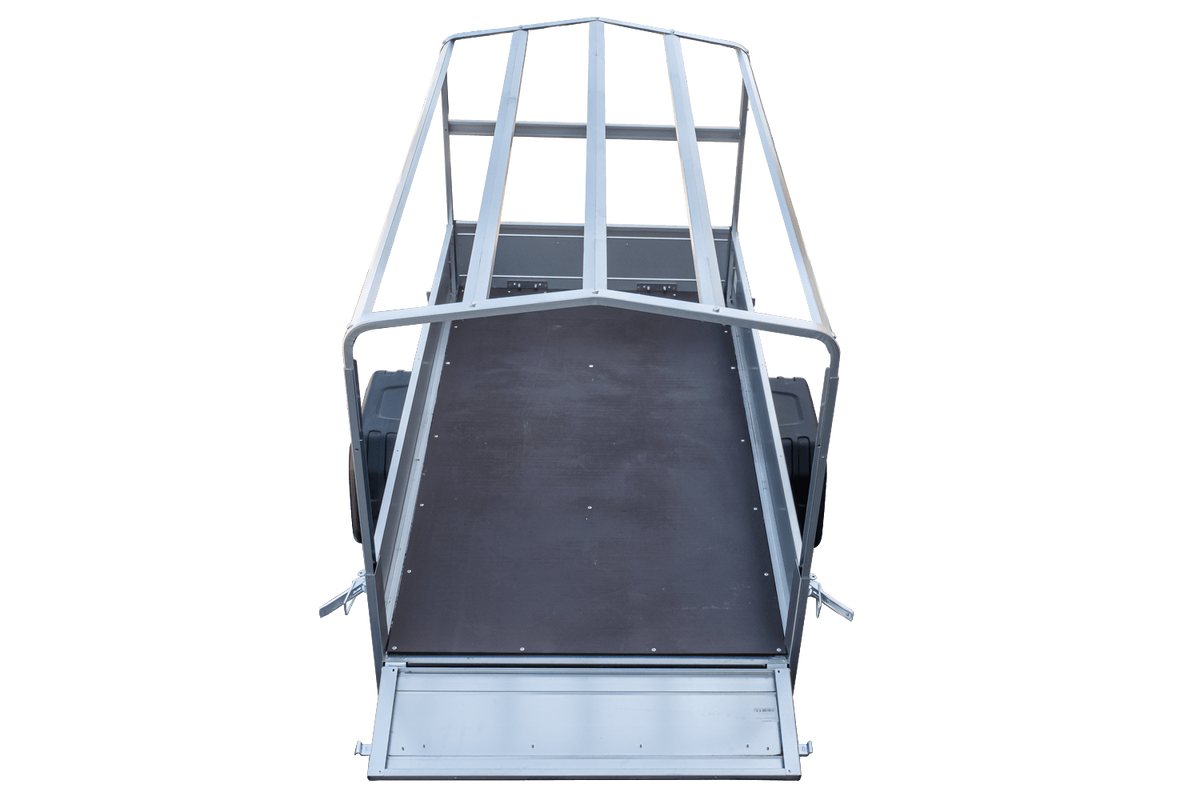 Praktischer PKW-Anhänger Garden Trailer 200 Kipp mit kippbarer Deichsel, blauer Plane